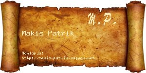 Makis Patrik névjegykártya